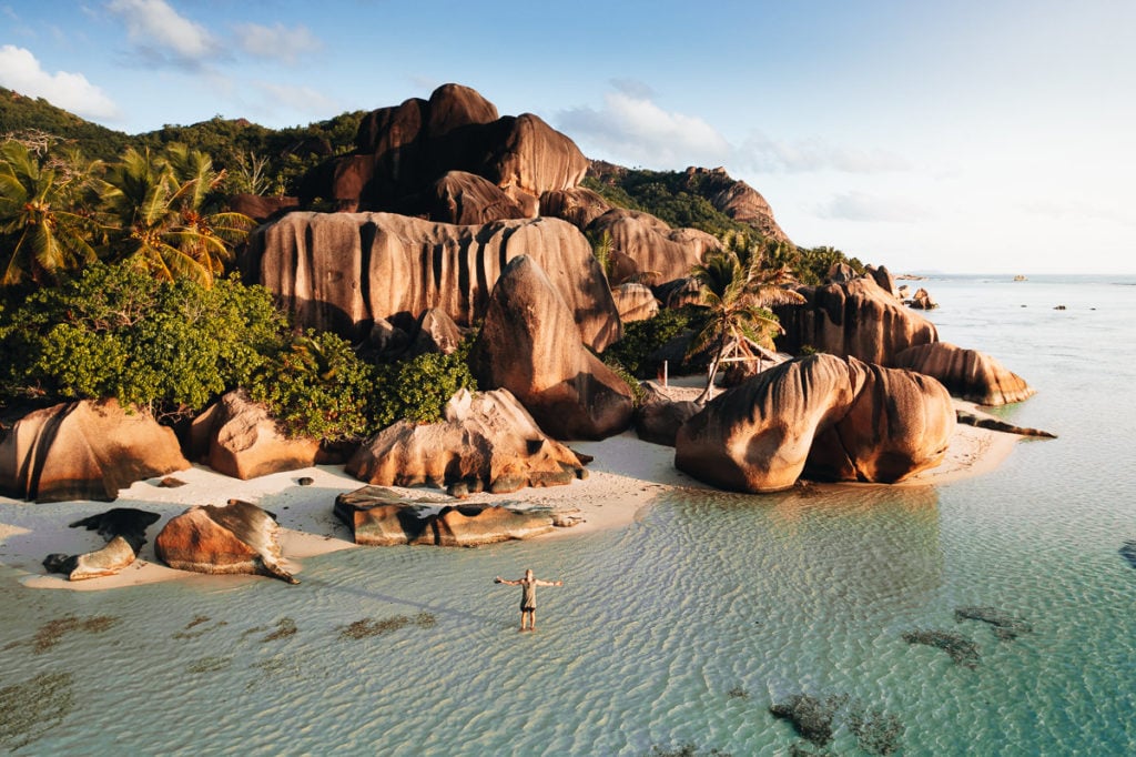 Rock Formations on La Digue Beach