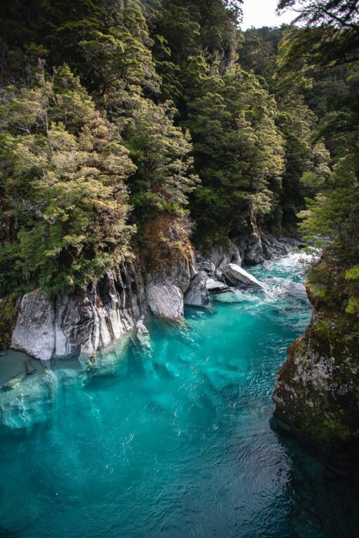 The blue pools swimming area, Mount Aspiring National Park