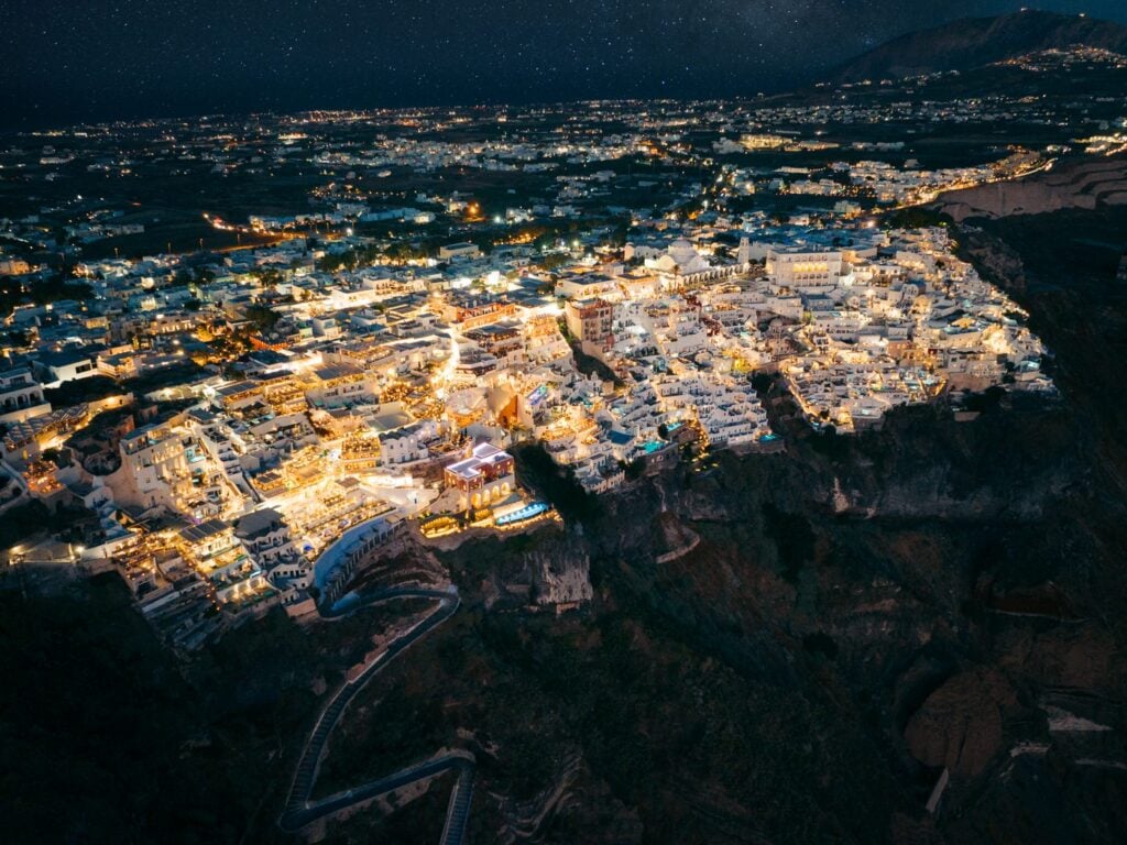 Fira Santorini at night