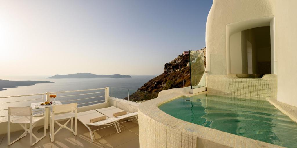Ocean view from pool at Nefeles Luxury Suites in Santorini
