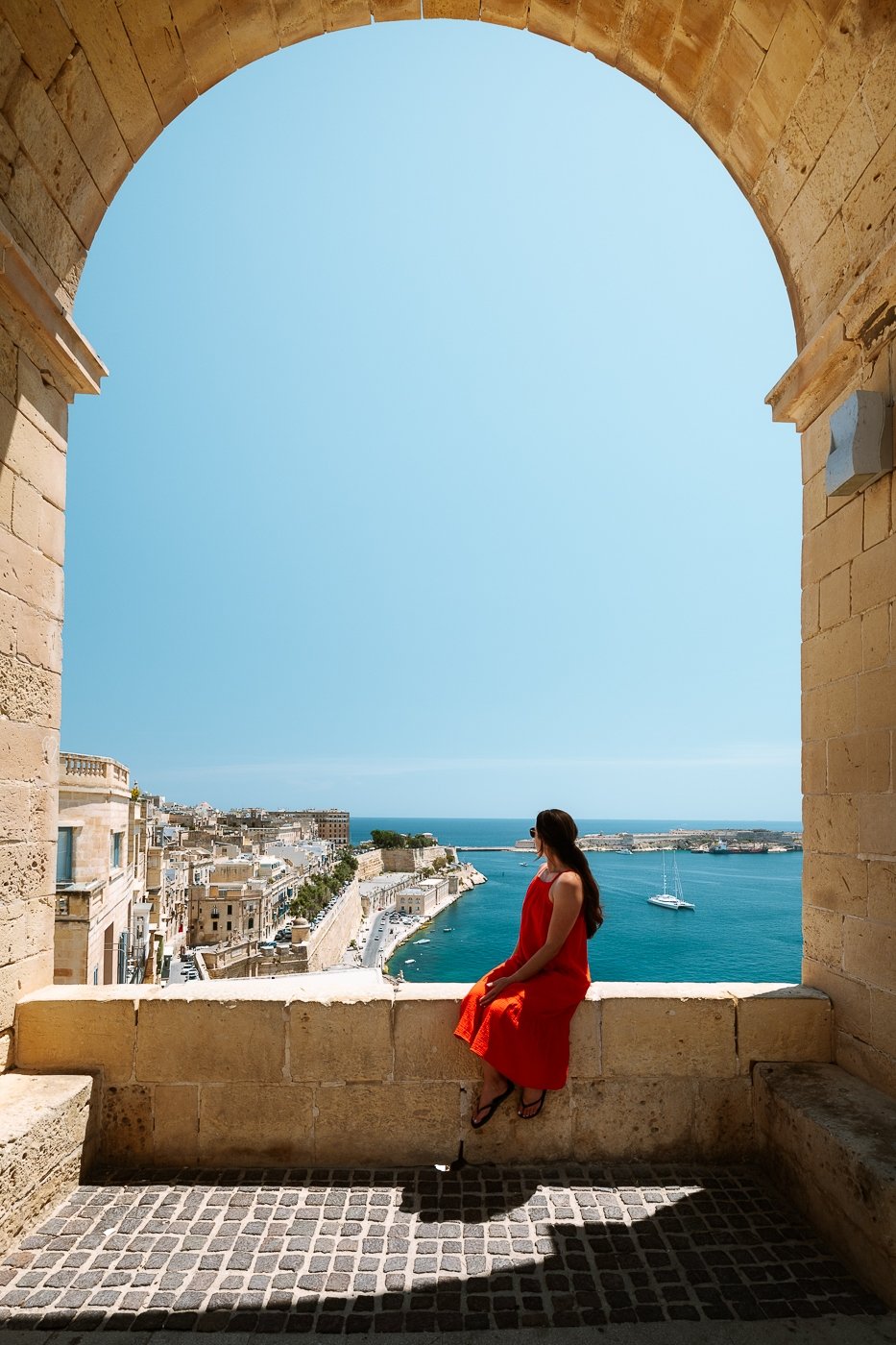 Girl at the Grand Harbour in Valletta, Malta